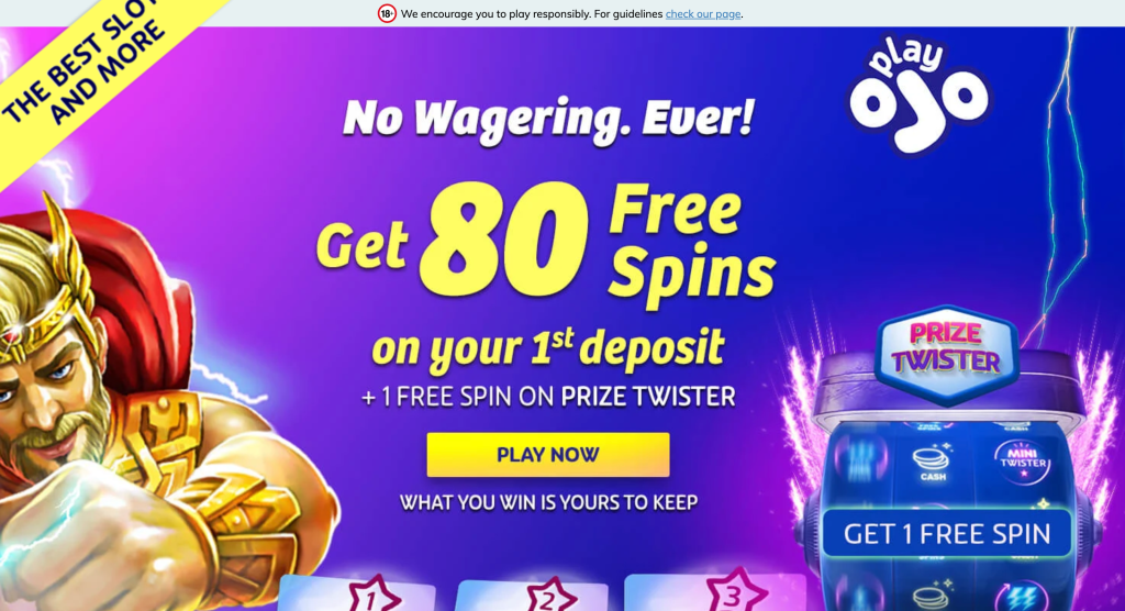 Home page PlayOJO